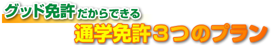 グット免許だからできる通学免許3つのプラン